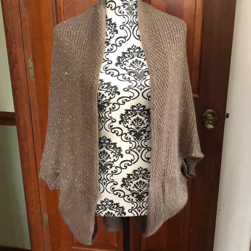 Beige with sequins sweater/wrap one size